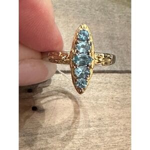 NEW Madagascar Paraiba Apatite Ring Vermeil Yellow Gold over Sterling SZ 9